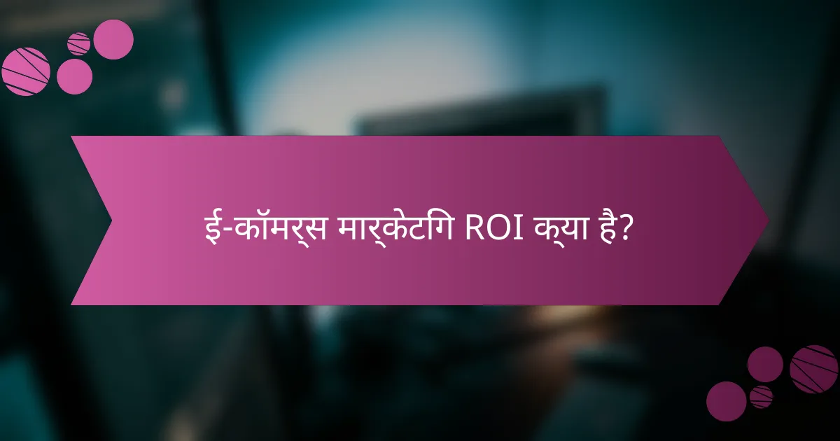 ई-कॉमर्स मार्केटिंग ROI क्या है?
