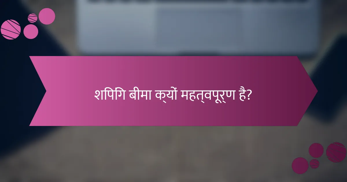 शिपिंग बीमा क्यों महत्वपूर्ण है?